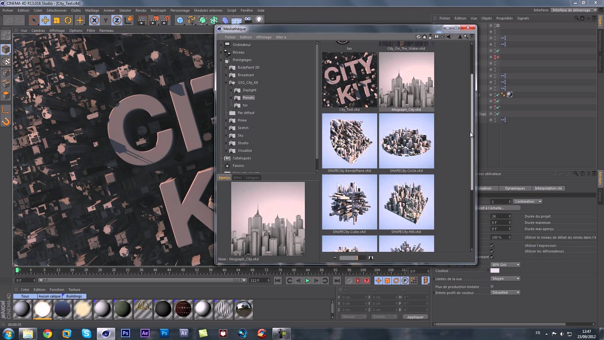 Vue d'ensemble de l'interface de Cinema 4D